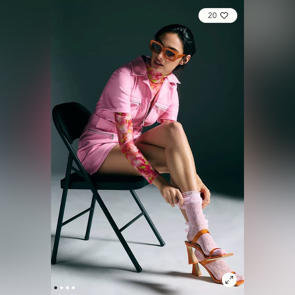Avec Les Filles Pink Vegan Leather Romper - Picture 3 of 8